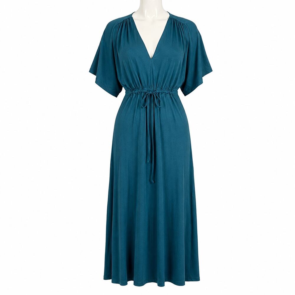 Soma Soft Jersey Maxi Lounge Dress Teal Built-In Bra Women’s M